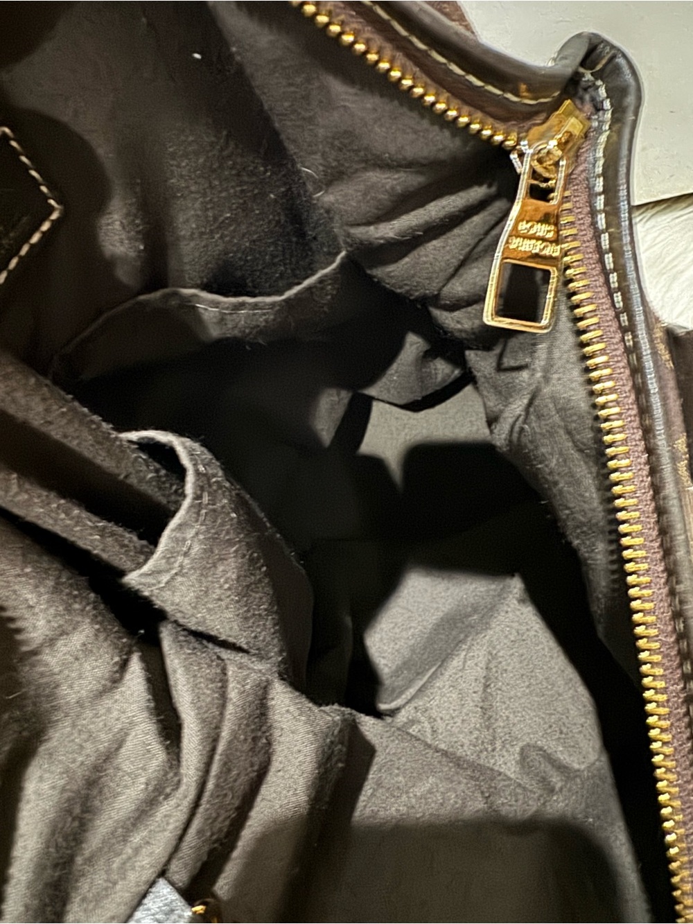 Louis Vuitton Dark Brown Monogram Canvas Shoulder Bag with Gold Hardware - Picture 11 of 11